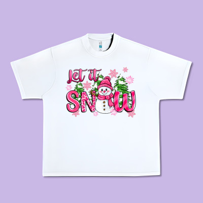 Urban Heavy Tee pink christmas let it snow
