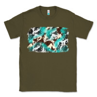 Army Green Cowhide Background Western Classic Tee - texasbilliewilder