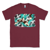 Burgundy Cowhide Background Western Classic Tee - texasbilliewilder