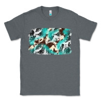 Charcoal Heather Cowhide Background Western Classic Tee - texasbilliewilder