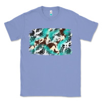 Colony Blue Cowhide Background Western Classic Tee - texasbilliewilder