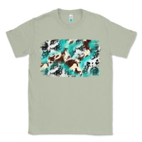 Matcha Cowhide Background Western Classic Tee - texasbilliewilder