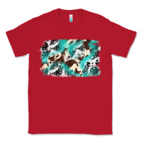 Red Cowhide Background Western Classic Tee - texasbilliewilder