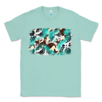 Seafoam Cowhide Background Western Classic Tee - texasbilliewilder