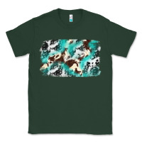 Sports Green Cowhide Background Western Classic Tee - texasbilliewilder