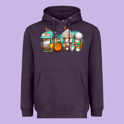 Golf Coffee Cups Heavyweight Hoodie Designed By Jasminsmagicworld