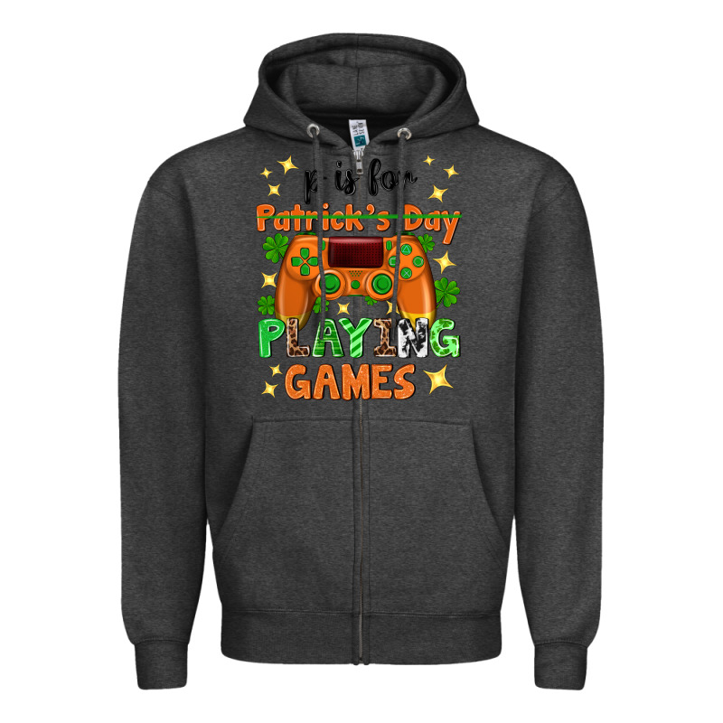P Is Patrick's Day Playing Games Zipper Hoodie by Neo Western | Teevron