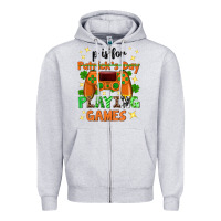 Heather Grey P is Patrick's Day playing games Zipper Hoodie - Neo Western