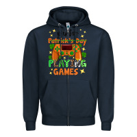 Navy P is Patrick's Day playing games Zipper Hoodie - Neo Western