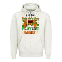 Oatmeal Heather P is Patrick's Day playing games Zipper Hoodie - Neo Western