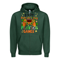 Sports Green P is Patrick's Day playing games Zipper Hoodie - Neo Western