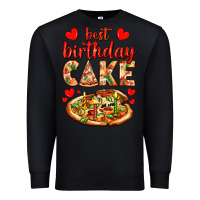 Black best birthday cake pizza Premium Sweatshirt - AdoDesignShop