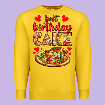 Best Birthday Cake Pizza Premium Sweatshirt Designed By Adodesignshop