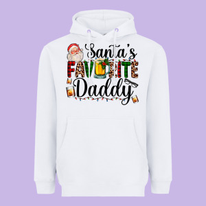 Santa's Favorite Daddy Heavyweight Hoodie Designed By Adodesignshop