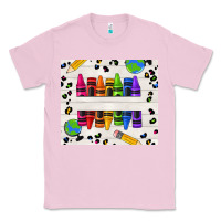 Bubblegum Pink Personalized Crayons Classic Tee - texasbilliewilder