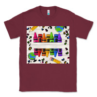 Burgundy Personalized Crayons Classic Tee - texasbilliewilder
