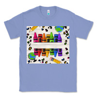 Colony Blue Personalized Crayons Classic Tee - texasbilliewilder