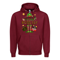 Burgundy im the boss elf Zipper Hoodie - FaDigitalArtStudio