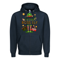Navy im the boss elf Zipper Hoodie - FaDigitalArtStudio
