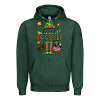 Sports Green im the boss elf Zipper Hoodie - FaDigitalArtStudio