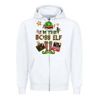 White im the boss elf Zipper Hoodie - FaDigitalArtStudio