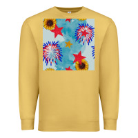 Antique Gold patriotic fireworks and sunflower Premium Sweatshirt - BundleAndBundleShop