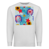 Dove Grey patriotic fireworks and sunflower Premium Sweatshirt - BundleAndBundleShop