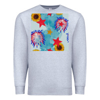 Heather Grey patriotic fireworks and sunflower Premium Sweatshirt - BundleAndBundleShop