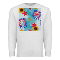 Oatmeal Heather patriotic fireworks and sunflower Premium Sweatshirt - BundleAndBundleShop