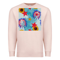 Pale Pink patriotic fireworks and sunflower Premium Sweatshirt - BundleAndBundleShop