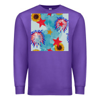 Purple patriotic fireworks and sunflower Premium Sweatshirt - BundleAndBundleShop