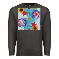 Smoke patriotic fireworks and sunflower Premium Sweatshirt - BundleAndBundleShop