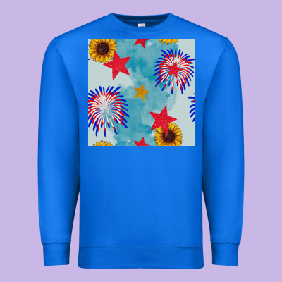 Patriotic Fireworks And Sunflower Premium Sweatshirt Designed By Bundleandbundleshop