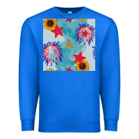 True Royal patriotic fireworks and sunflower Premium Sweatshirt - BundleAndBundleShop