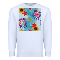 White patriotic fireworks and sunflower Premium Sweatshirt - BundleAndBundleShop