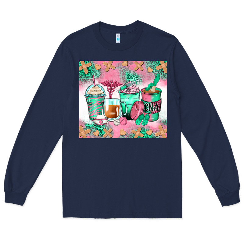 Certified Nursing Assistant Coffee Cups Long Sleeve Tee by Zillion Design Studio | Teevron