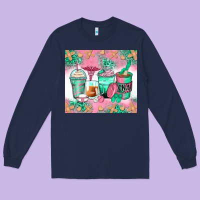 Certified Nursing Assistant Coffee Cups Long Sleeve Tee Designed By Zillion Design Studio