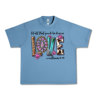 Pebble Blue western let all that you do be done in love with g Urban Heavy Tee - texasbilliewilder