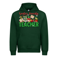 Forest Green santa's favorite teacher Urban Hoodie - MaliasSmallBusiness