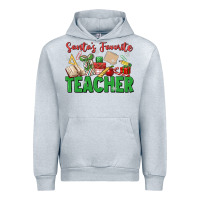 Heather Grey santa's favorite teacher Urban Hoodie - MaliasSmallBusiness