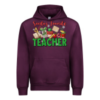 Mauve Wine santa's favorite teacher Urban Hoodie - MaliasSmallBusiness
