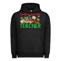 Pigment Black santa's favorite teacher Urban Hoodie - MaliasSmallBusiness
