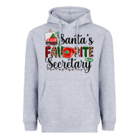 Heather Grey santa's favorite secretary Heavyweight Hoodie - AdoDesignShop