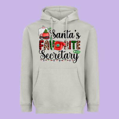 Santa's Favorite Secretary Heavyweight Hoodie Designed By Adodesignshop