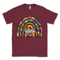 Burgundy autism rainbow Classic Tee - Zillion Design Studio