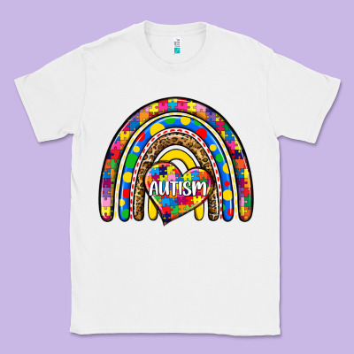 Autism Rainbow Classic Tee Designed By Zillion Design Studio