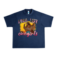 Navy western long live cowgirls Urban Heavy Tee - texasbilliewilder