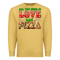 Antique Gold all you need is love and pizza Premium Sweatshirt - AdoDesignShop