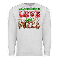Dove Grey all you need is love and pizza Premium Sweatshirt - AdoDesignShop