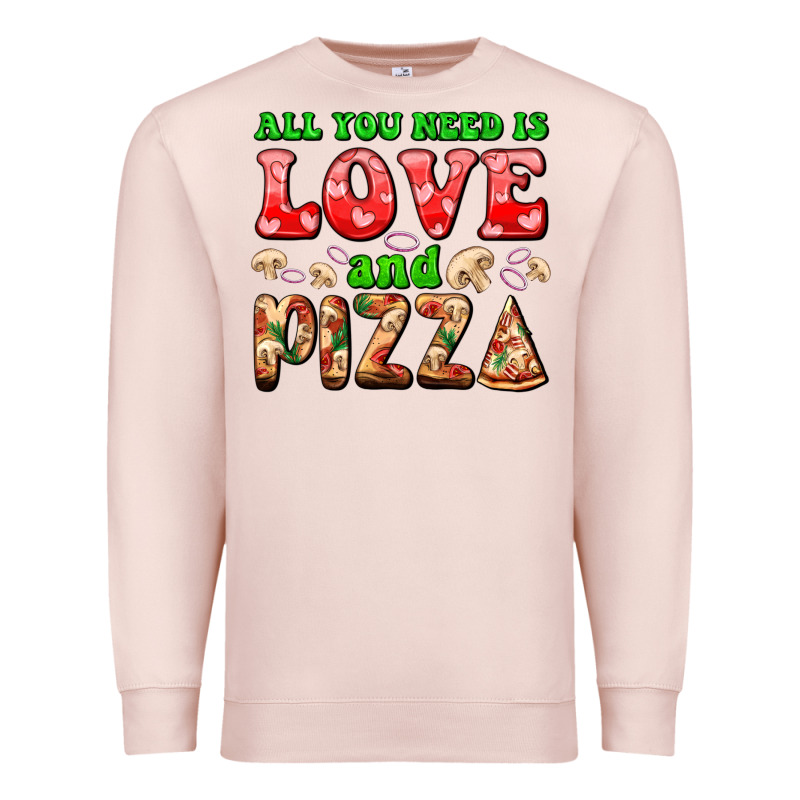 All You Need Is Love And Pizza Premium Sweatshirt by AdoDesignShop | Teevron